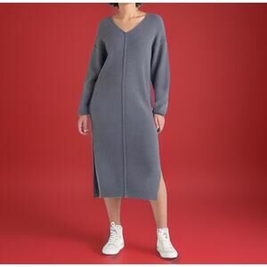 Black Tape Gray Sweater Dress | Capsule Wardrobe | Midi | Minimalist | NWT| Mod